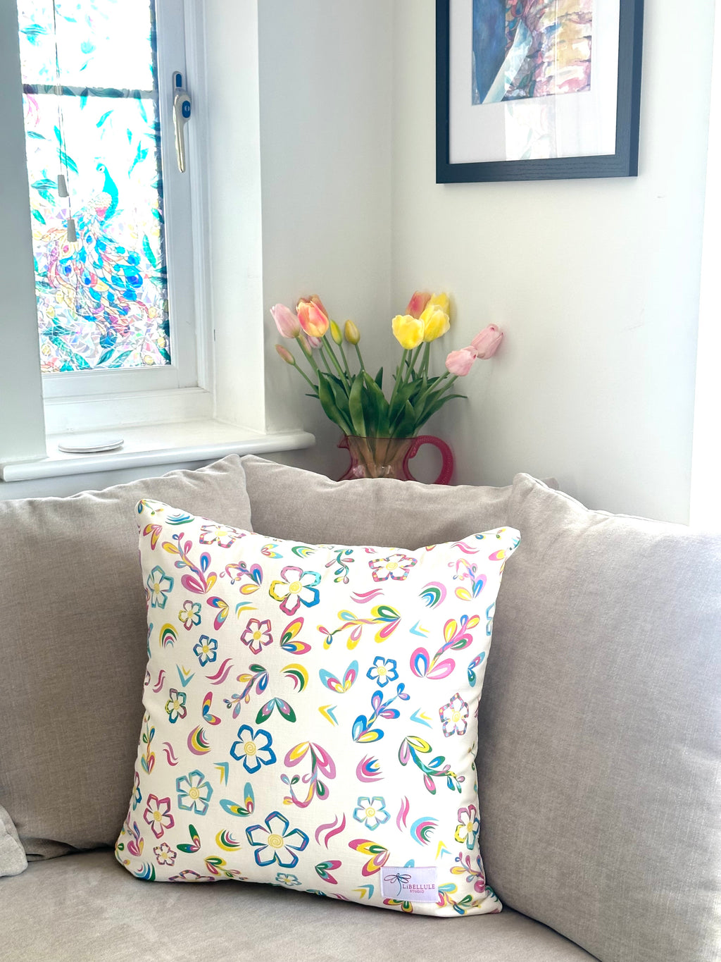 Full Bloom Rainbow Cushion