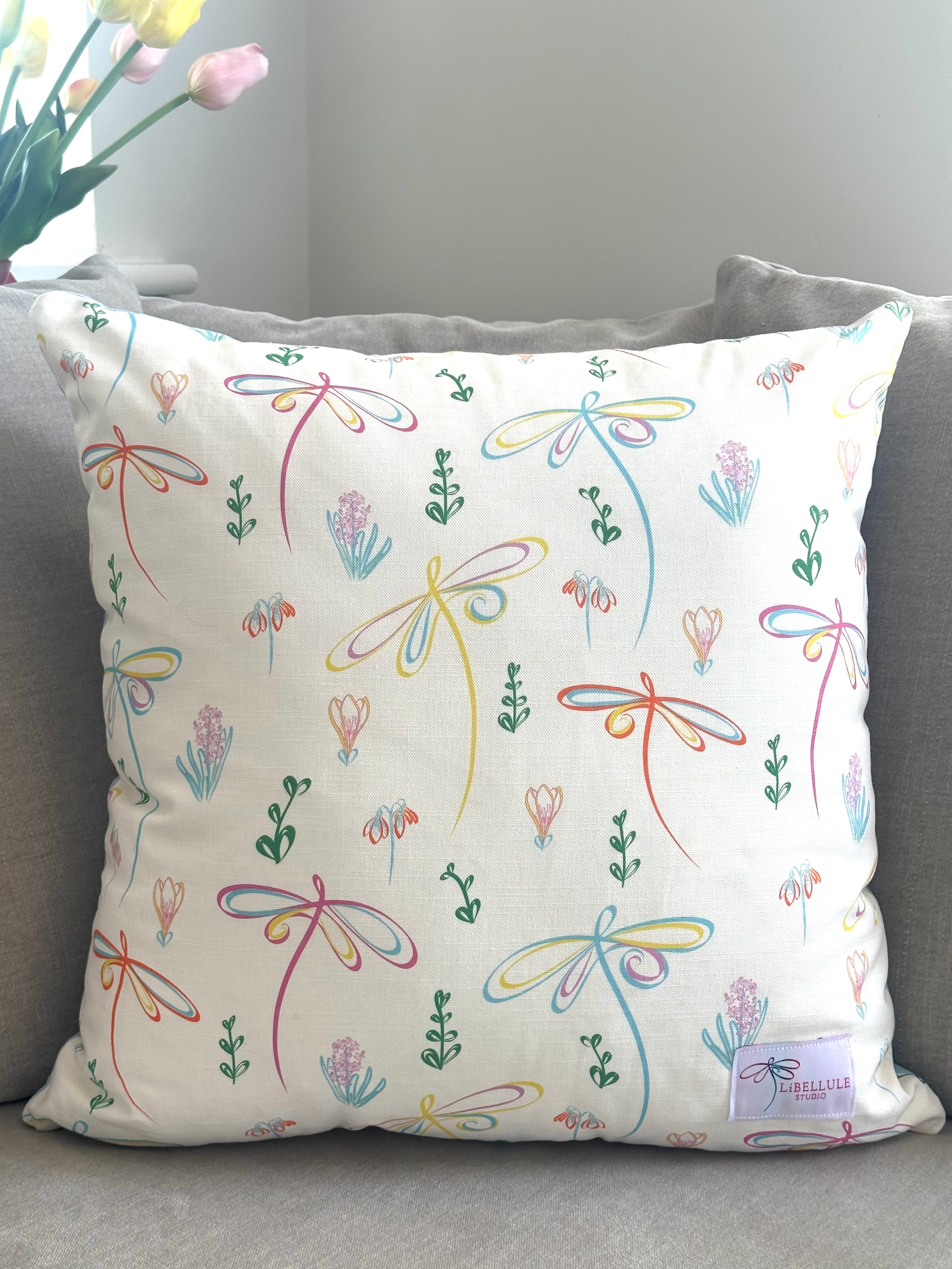 Full Bloom Dragonfly Cushion