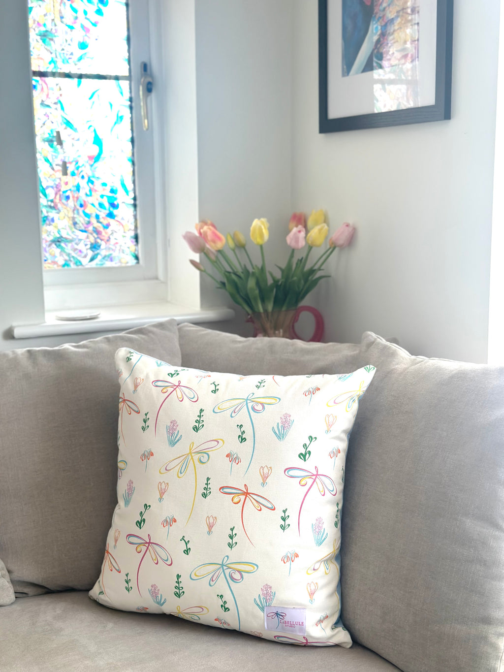 Full Bloom Dragonfly Cushion