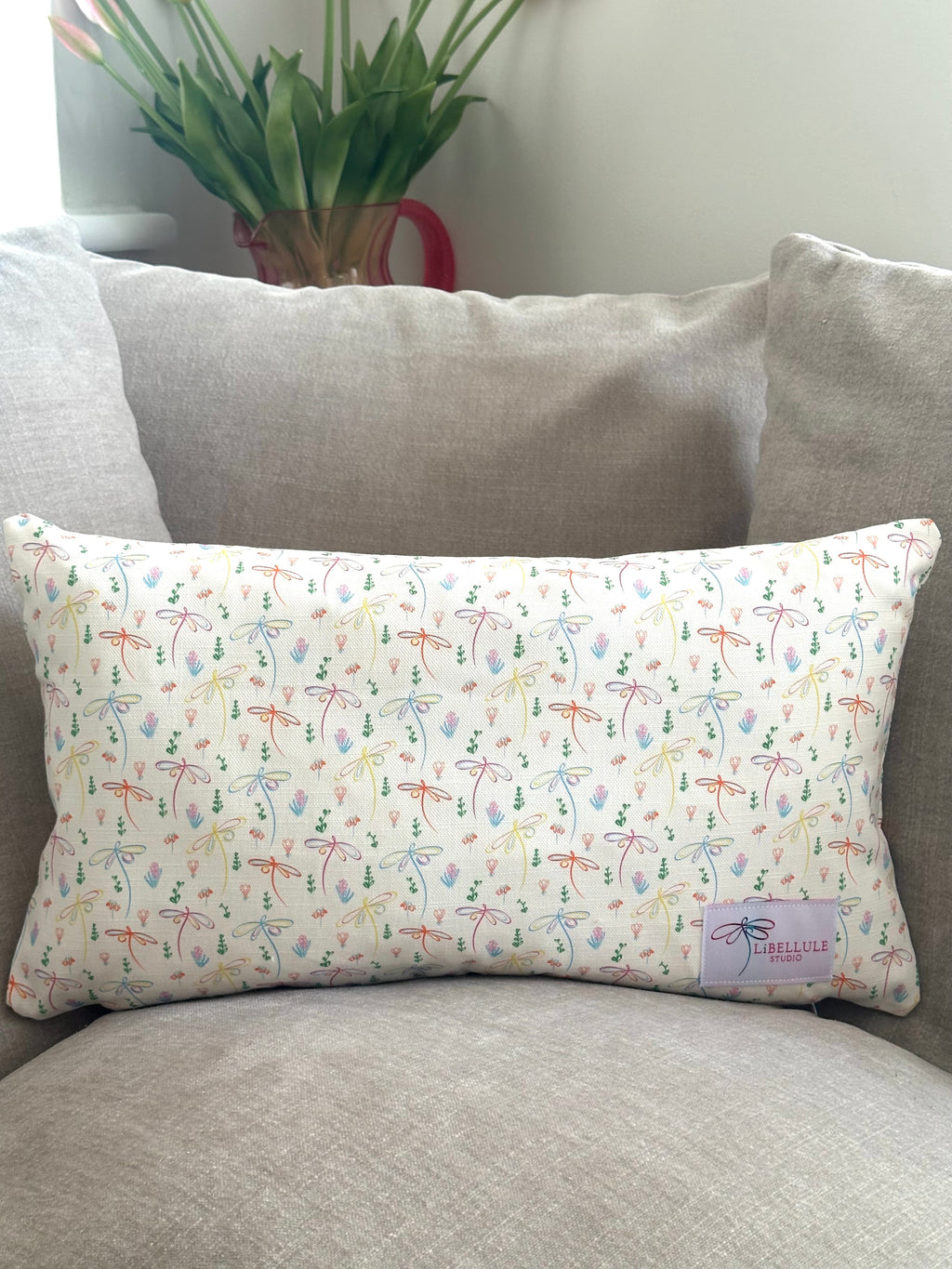 Full Bloom Dragonfly Accent Cushion