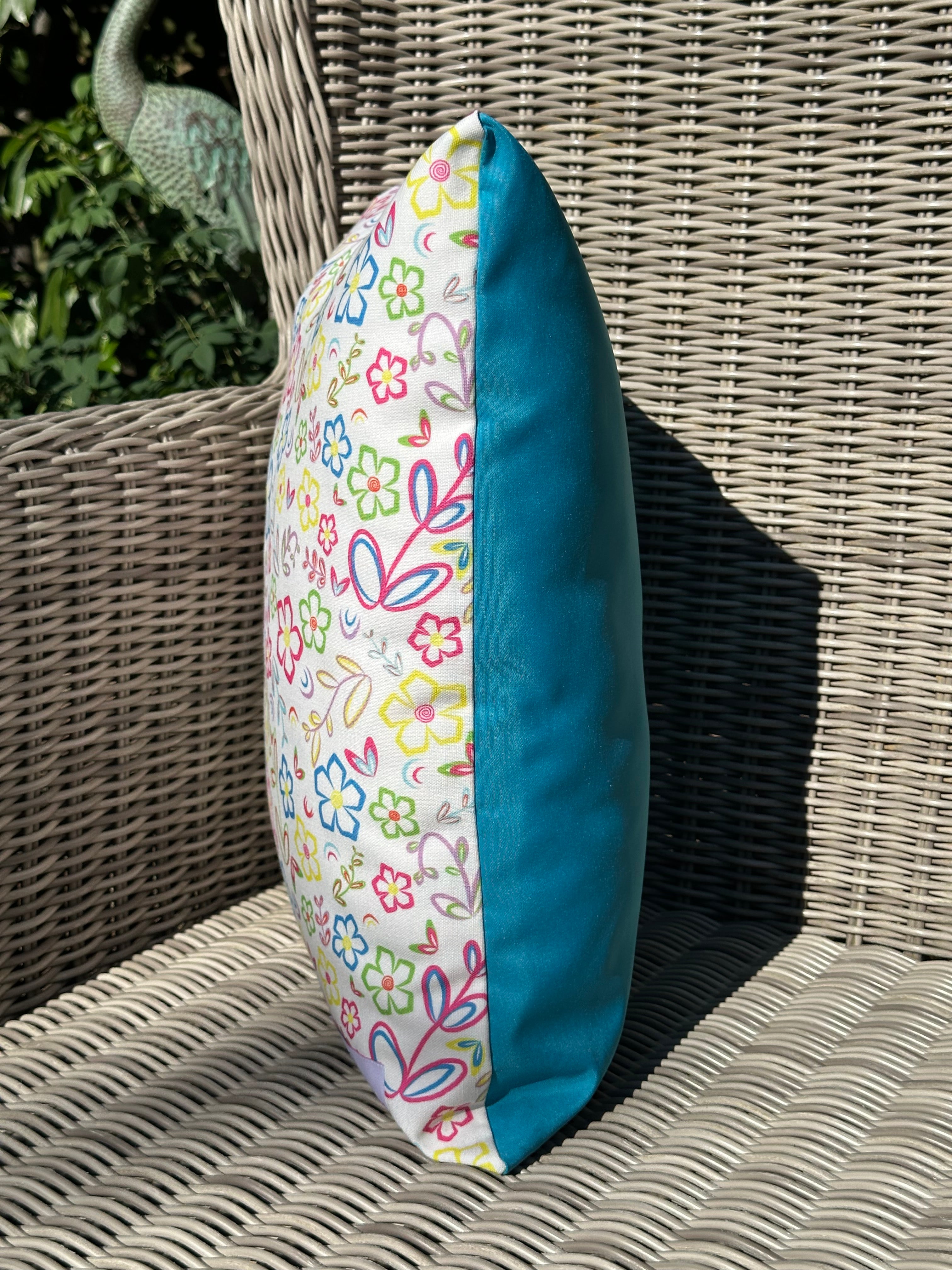 Full Bloom Outdoor Cushion - Blue
